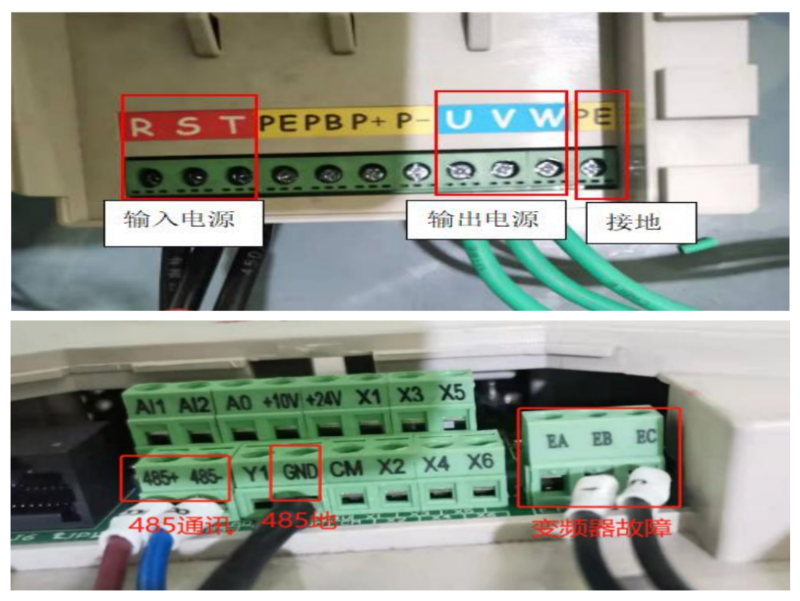 國產(chǎn)變頻器ES120K永磁同步變頻器空壓機調(diào)試-變頻器接線